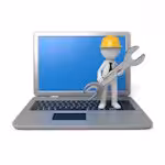 mechanic on a laptop